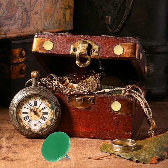 uxcell 150Pcs Upholstery Tacks, 11mmx10mm Flat Head Thumb Tack Decorative Furniture Nails Push Pins for Furniture Sofa Headboards, Green-DeskLoop Office