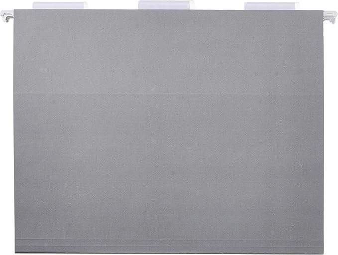 Amazon Basics Hanging File Folders, Letter Size, Gray, 25-Pack-DeskLoop Office