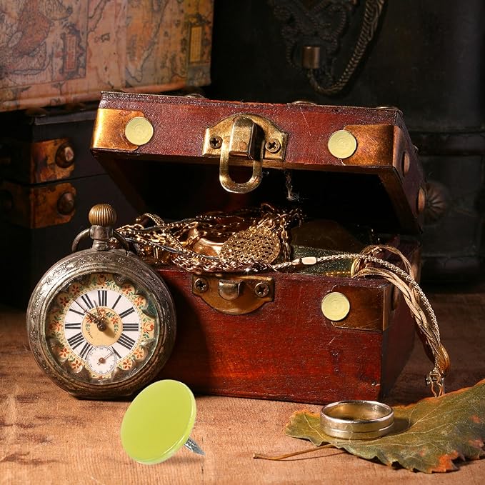 uxcell 120Pcs Push Pins, 11mmx10mm Round Flat Head Decorative Thumb Tacks Upholstery Tacks for Cork Board Office Wall Hangings, Light Yellow-DeskLoop Office