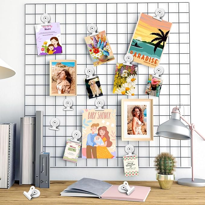 20 Pack Refrigerator Magnets, White Magnetic Clips Whiteboard Magnets, Magnet Clips Heavy Duty Fridge Magnets for Photo Displays, Home, Office, Classroom-DeskLoop Office