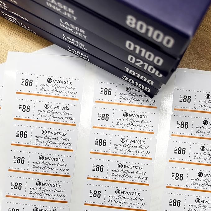 1" x 2-5/8", 25 Sheets, 750 Mailing Address Labels, White Sticker Labels for Laser & Inkjet Printers, Permanent Adhesive-DeskLoop Office