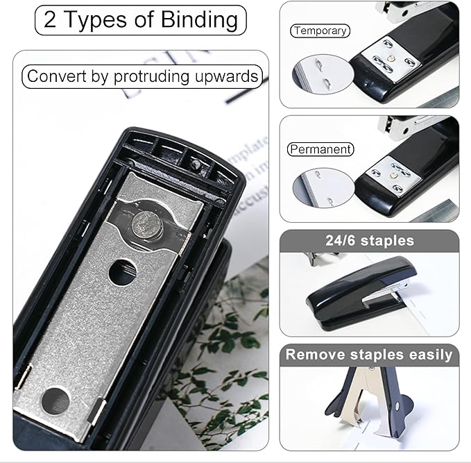 Black Desk Accessories with Pen Holder, Office Supplies Desk Organizers and Accessories, Tape Dispenser, Stapler, Staple Remover, Staples, Clips Set, Ruler, Scissor, Pen, Tape (Black)-DeskLoop Office