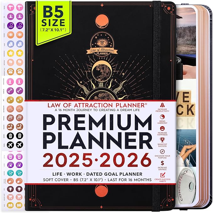 2025-2026 Planner Weekly and Monthly | 16-Month Life Planner to Increase Focus & Productivity | Reduce Overwhelm & Achieve Your Biggest Goals | Include Gift Box & Stickers | Sep 2025-Dec 2026-DeskLoop Office