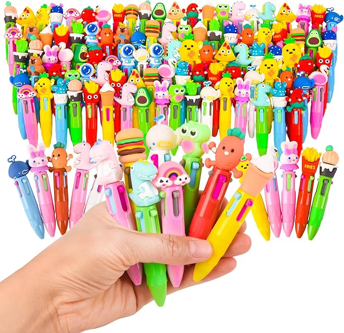 LiYiQ 100 PCS Multicolor Pen in One Fun 4-in-1 Cute Pens Bulk Kawaii Cool Ballpoint Pens for Kids Fun Gifts-DeskLoop Office