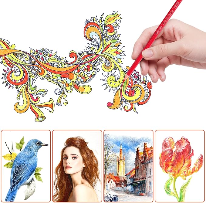 12-Color Colored Pencils Professional Coloring Pencils for Kids and Adults Art Color Drawing Pencil Set-DeskLoop Office