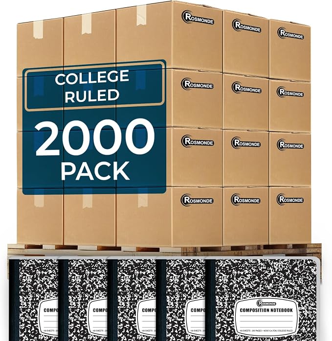 Rosmonde 2000 Pack Composition Notebooks Bulk, College Ruled, Full Pallet of - Image 9