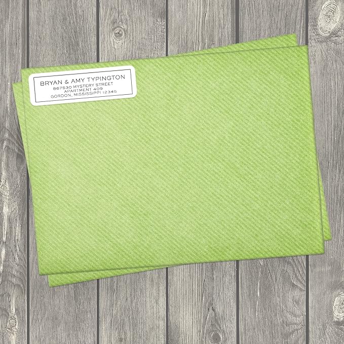 Simple Modern Outline Rolled Address Labels/Roll of 250 Square Box Personalized Address Labels/Designer Return Address Stickers in Elegant Plastic Dispenser-DeskLoop Office