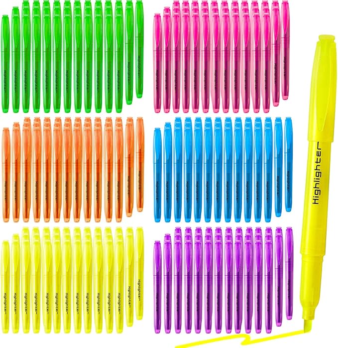 270 Pcs Highlighters Assorted Colors, Chisel Tip Multicolor Highlighter Marker Set, Quick-Drying Pen Highlighter for Classroom School Home Office (270Pcs, 6 Colors)-DeskLoop Office