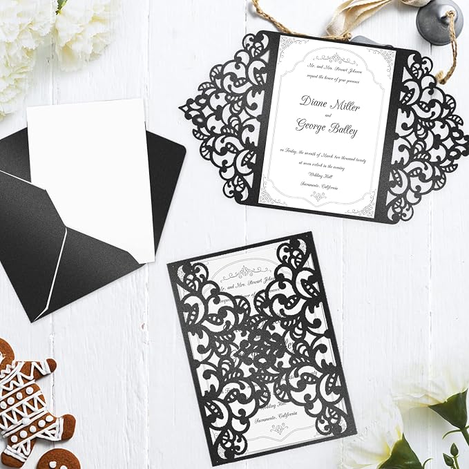 24 Sheets Black Shimmer Cardstock 8.5 x 11 Metallic Paper, Goefun 80lb Card - Image 7