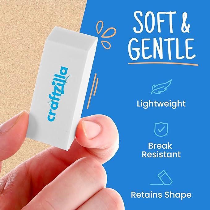 White Erasers Bulk 100 Pack - Large Latex- Free Bulk Erasers for Kids, Classroom, and School Supplies - Ideal for Pencils and Drawing - Borradores Escolares-DeskLoop Office