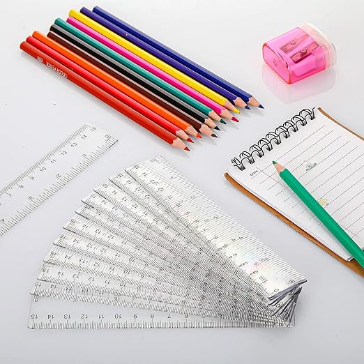 Zonon 500 Pcs 6 Inch Rulers Bulk Clear Plastic Flexible Straight Rulers with Inches and Centimeters First Day of School Gift for Students Back to School Office Supplies-DeskLoop Office