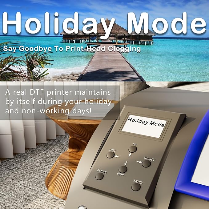 Lancelot Auto-Maintenance M1630 Pro DTF Bundle with Roll Feeder,White Ink Circulation for DIY T Shirt Printing,Doubled Speed Over L1800,L805 DTF Printer Machine(Printer+Oven+Laptop+Consumables)-DeskLoop Office