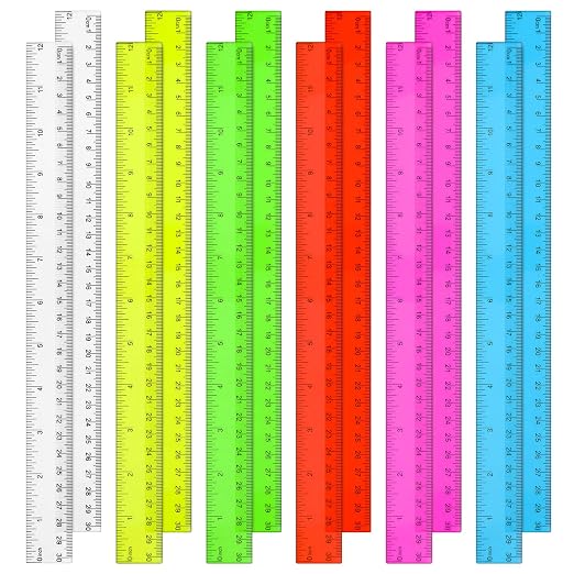 Zonon 30 Pcs Clear Plastic Rulers Bulk 12 Inch Ruler - Image 9