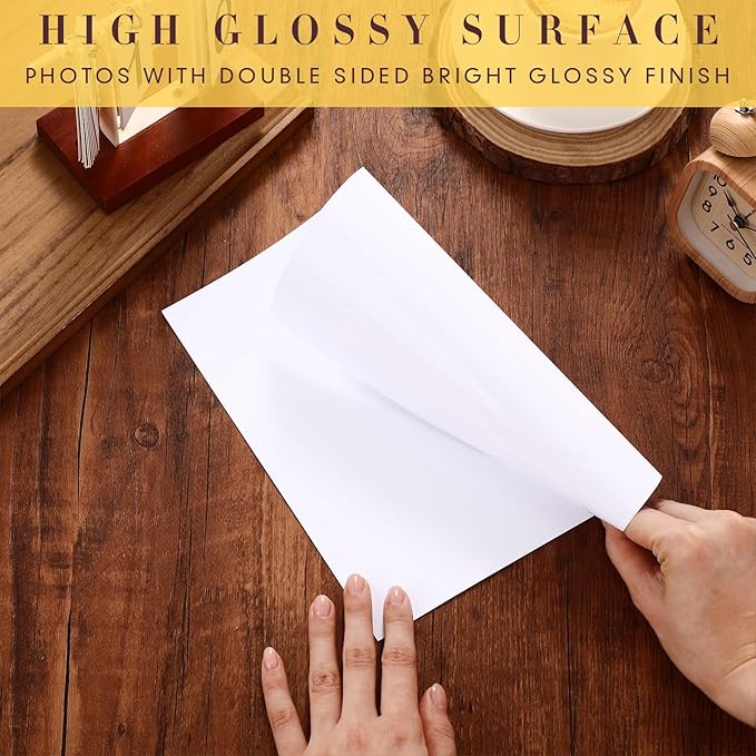 Fainne 600 Sheets Photo Paper 8.5 x 11 in Glossy Double Sided 54lbs 9.5mil 200gsm Photo Paper Glossy Card Stock for Inkjet Printing Printer Making Pictures Calendar Greeting Card Printing-DeskLoop Office