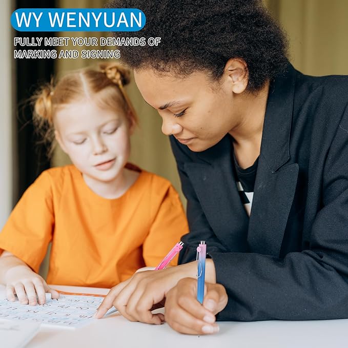 WY WENYUAN Cute Pastel Ballpoint Pens, Fine Point Smooth Writing, Colorful Pens, Black Ink 1.0 mm Journaling Pens Office Supplies for Women & Men, Note Taking-DeskLoop Office