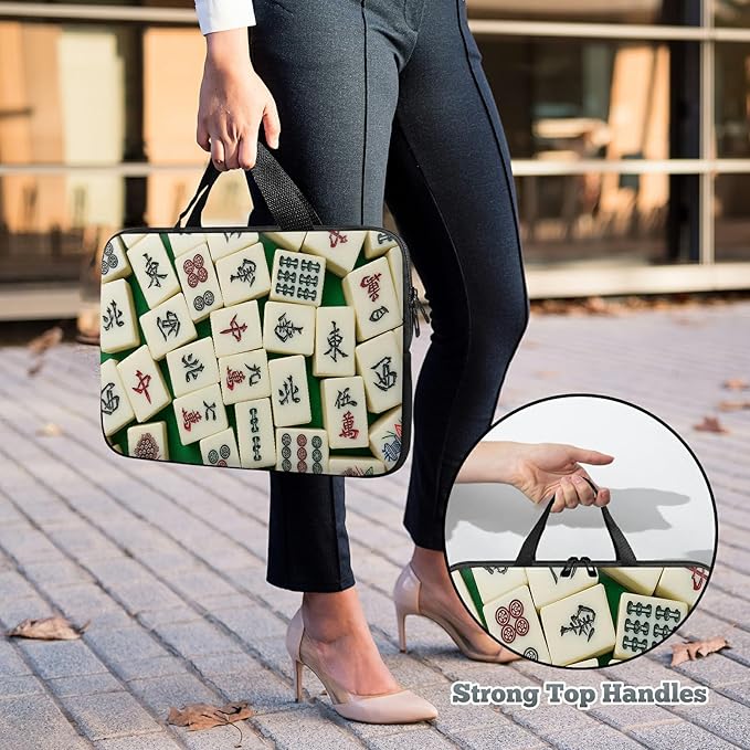 Laptop Sleeve Case Bag 15 inch, Mahjong Slim Carrying Case Durable Handbag Travel Laptop Bag for 15 inch MacBook Air M3/M2/15 Pro/Surface Laptop 7/6/5/4/3/ Dell XPS 15 Plus