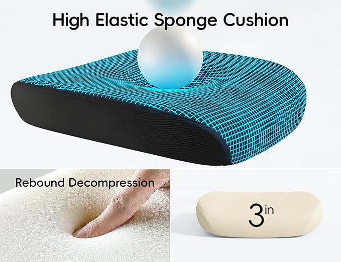 TRALT Office Chair - Ergonomic Office Chair with Back Support, Computer Chair - Home Office Desk Chairs, 330lbs Wide Seat Big and Tall Office Chairs with Headrest, Comfy Desk Chairs (White Black)-DeskLoop Office