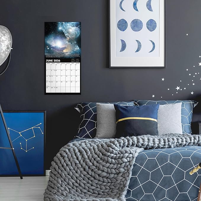 2026 Wall Calendar - Hubble Telescope Wall Calendar 2026, January 2026 - December 2026, 12" x 24" (Open), Hanging Hook, Blocks and Holidays - Stunning Hubble Discoveries-DeskLoop Office