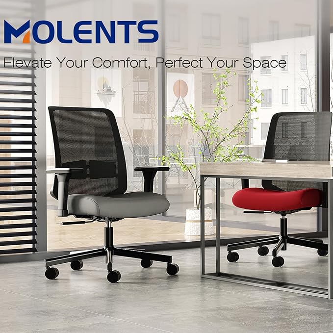 Ergonomic Office Chair, Mesh Computer Desk Chairs with Adjustable Lumbar Support, 3D Armrests, Tilt Function, Comfy Wide Seat, Swivel Executive Work Task Chair for Company and Home-DeskLoop Office