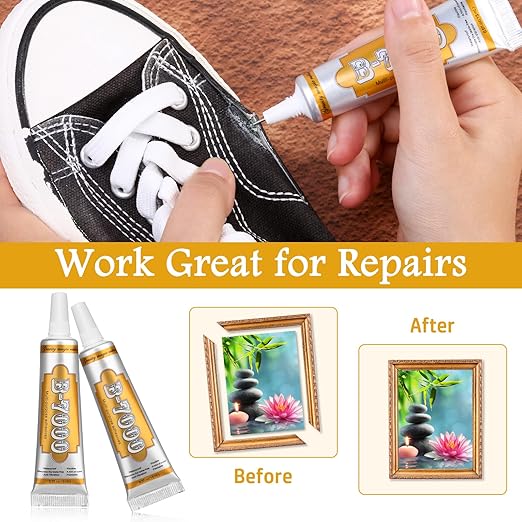 B7000 Clear Glue for Jewelry Making, Upgrade B-7000 Adhesive Crafts Glue Multipurpose Super Glue for Scrapbooking Supplies, School DIY Craft Glass, Fabric, Wood, Rhinestones Gems Clothes (2X 15ML)-DeskLoop Office