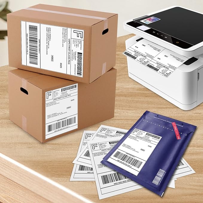 10000 Half Sheet Laser/Ink Jet Shipping Label 5-1/2" X 8-1/2" Blank White Labels(10000 Labels)-DeskLoop Office