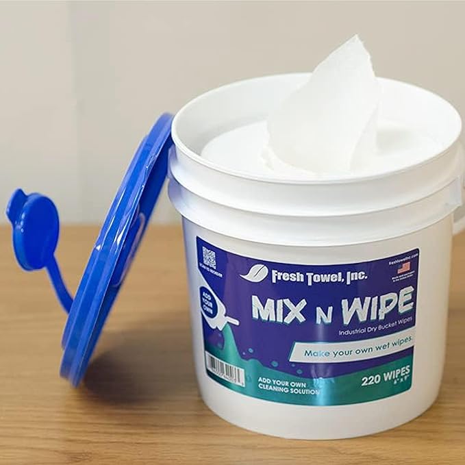 Fresh Towel Mix-N-Wipe Dry Wipes Refill, 1-Pack (220 Sheets) – Make Your Own Wet Wipes – 6" x 9" Sheets – Bulk Paper Towels-DeskLoop Office