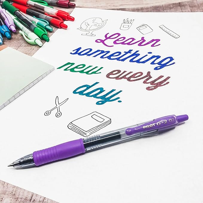 Pilot G2 Premium Gel Pens, Gel Roller Pens, Fine Point 0.7 mm Assorted Colors 8-DeskLoop Office