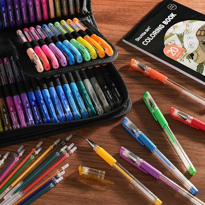 Shuttle Art Gel Pens, 120 Pack Gel Pen Set 60 Colored Gel Pen - Image 7