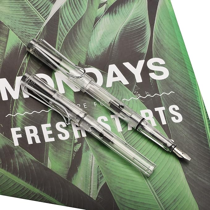 Lanxivi Yongsheng Calligraphy Fountain Pen Set Transparent Clear, 6 Assorted Tip Sizes for Art Drawing and Writing Signature-DeskLoop Office