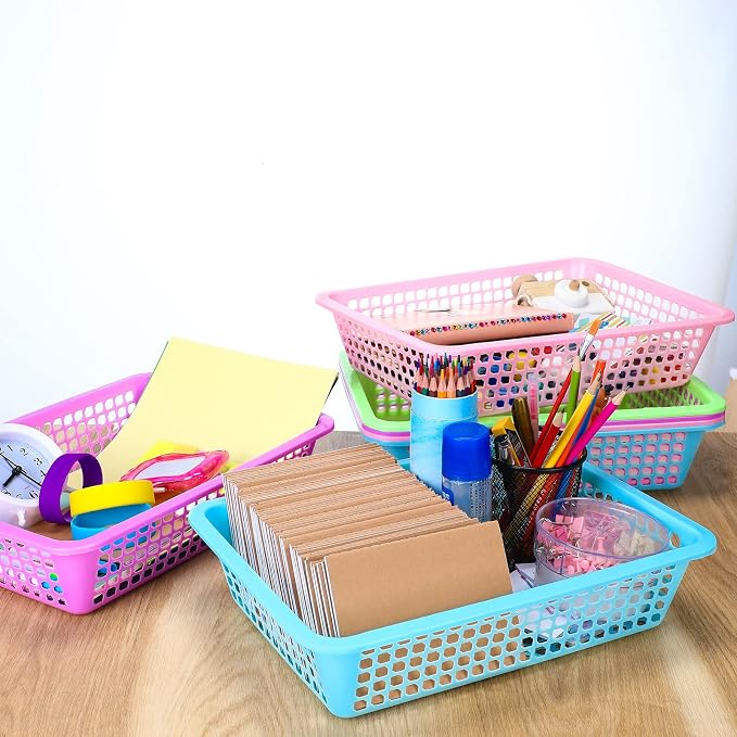 Zhehao 14 x 10 x 3 Inch 16 Pack Paper Organizer Basket Small Plastic Storage - Image 7