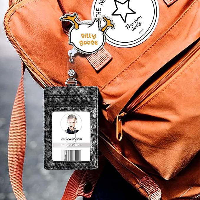 Badge Reel Retractable with ID Clip Goose Badge Reel Holder Funny Cute Acrylic - Image 6