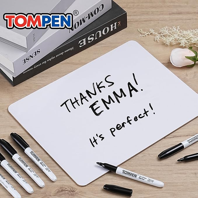 Dry Erase Markers Fine Tip,Black,48 Count Bulk,Thin Erasable Whiteboard Markers with Low Odor Ink Quick-Drying for Calendar Boards Office Home School Writing Planning-DeskLoop Office