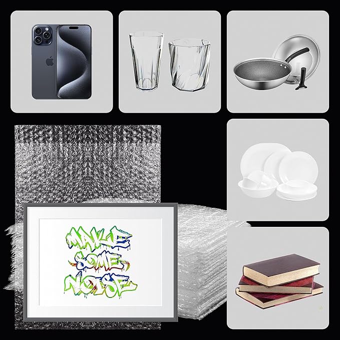 100PCS Clear Bubble Pouches Wrap Bags, 8 x 12 Inch Bubble Out Bag Pouch for Packing & Shipping, Double Layer Bubble Cushion Wrap Bags Protective Bubble Pouches Bags for Moving and Storage-DeskLoop Office