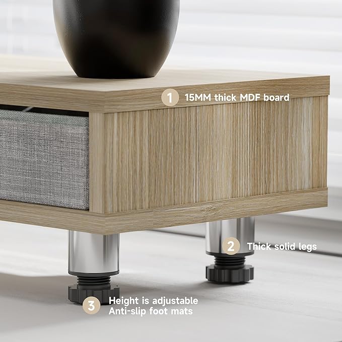 Fenge Monitor Stand, Dual Monitor Stand with 2 Drawers, Monitor Riser for 2 Monitors, Adjustable Height Computer Stand, Office Monitor Stands for Desk, Laptop, PC, TV, Printer-DeskLoop Office