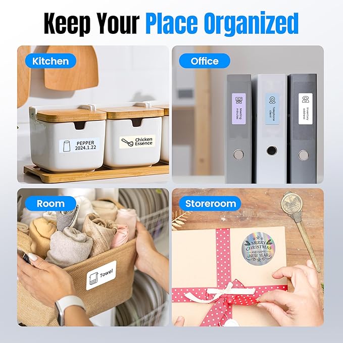 Label Maker, M102 Label Printer Bluetooth Label Machine with Tapes 1000+ Icons 300+Templates for Small Business, Office, Home, Kid School Items, Black-DeskLoop Office