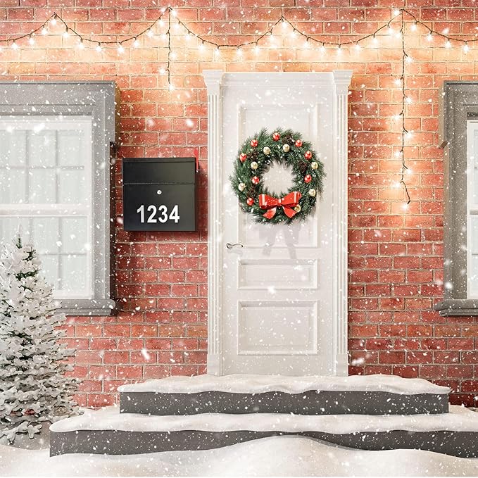 Extra Large Wall Mount Mailboxes for Outside 15.35 x 15 x 7 Inches Locking Security Mail Box Galvanized Steel Wall Mailbox Large Capacity Post Box with Key Lock and Reflective Stickers(Black)-DeskLoop Office