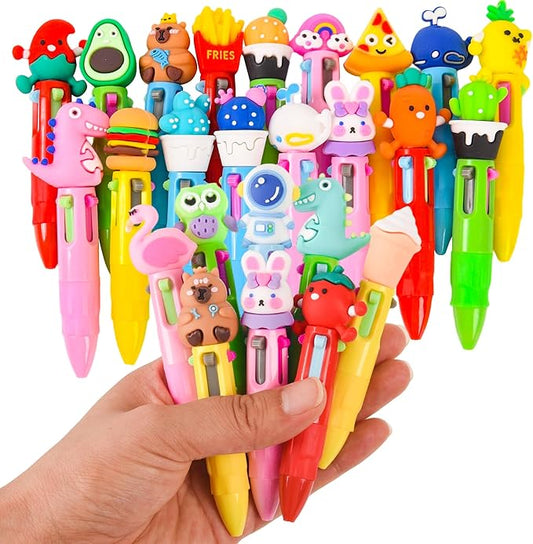 LiYiQ 25 PCS Multicolor Pen in One Fun 4-in-1 Cute Pens Bulk Kawaii Cool Ballpoint Pens for Kids Fun Gifts-DeskLoop Office