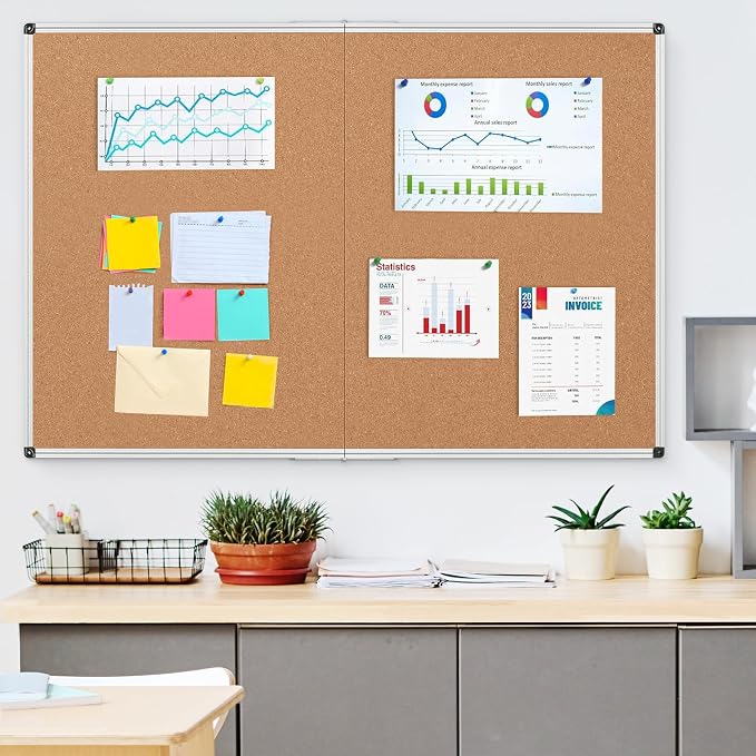 Extra Large Cork Bulletin Board 60" X 48", Foldable Notice Pin Board - Image 8
