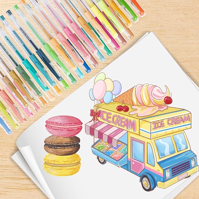 Morandi Gel Pens for Coloring Book,72 Color Gel Pens Set including 24 Color Gel Pen with 48 Refills,40% More Ink Colored Gel Pens for Drawing, Doodling, Scrapbook, Journaling-DeskLoop Office