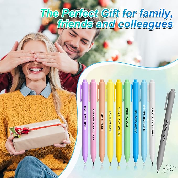 Epakh 50 Pcs Funny Pens Inspirational School Pens Bulk Positive Motivational Quotes on Ballpoint, Black Ink Pen for Adults Back to Schools Gift from Teacher(Interesting,Macaron Color)-DeskLoop Office