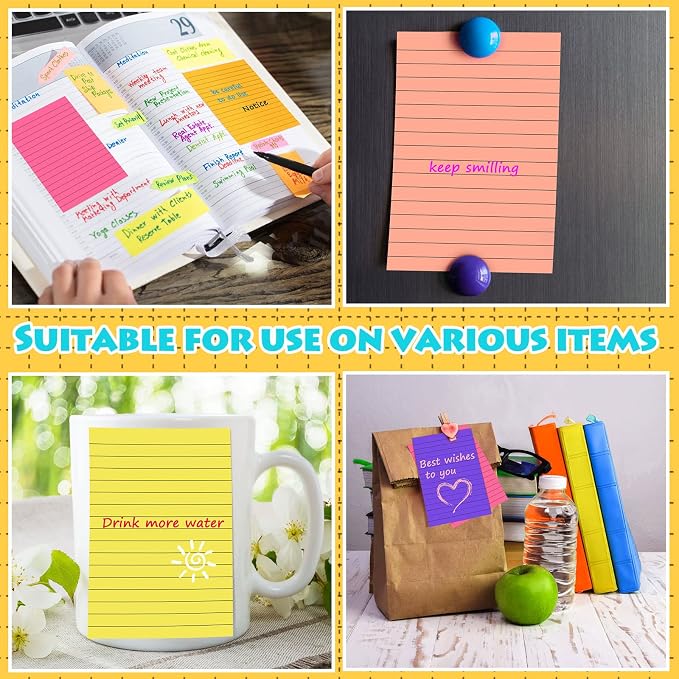 Yexiya 64 Pcs Lined Sticky Notes 4 x 6 Inch Self Stick Notes Pads - Image 6