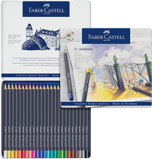 Faber-Castell Goldfaber Color Pencils Tin Set, 24ct.-DeskLoop Office