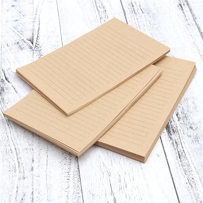 100Pcs Vintage Kraft A5 Lined Letter Paper Retro Writing Paper for Home Office Stationary1-DeskLoop Office