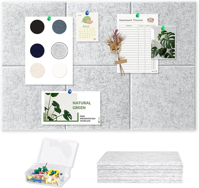 Large Cork Board for Wall with Pins, 36" x 24" Bulletin Board Self-Adhesive Pin Board | Customized 6 Packs Felt Tiles for Office Home Wall Decor-DeskLoop Office