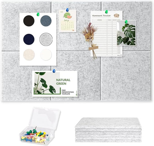 Large Cork Board for Wall with Pins, 36" x 24" Bulletin Board Self-Adhesive Pin Board | Customized 6 Packs Felt Tiles for Office Home Wall Decor-DeskLoop Office