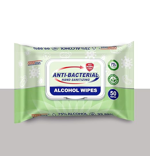 Germisept 75% Alcohol Advanced Hand Sanitizing Wipes | 50 Count per Pack x Pack of 3 = 150 Wipes-DeskLoop Office