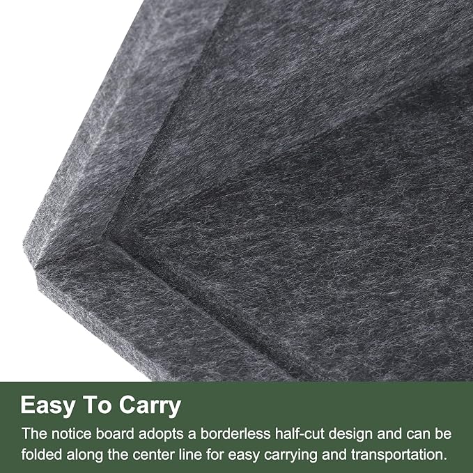 YOKIVE Felt Bulletin Board, 31.5 x 24 -Inch Foldable Decorative Pin Board Self Adhesive Felt Cork Board with 20 Pushpins, Great for Wall, Photo Display, Paste Note, Schedule(Gray)-DeskLoop Office