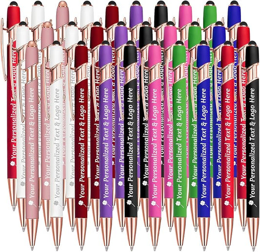 STREADVE Personalized Custom Pens 30 Engraved Writing Pen with Name Logo, Customized Promotional Items Stylus Pen Gifts for Men Women Realtor Business Reunion Wedding-DeskLoop Office