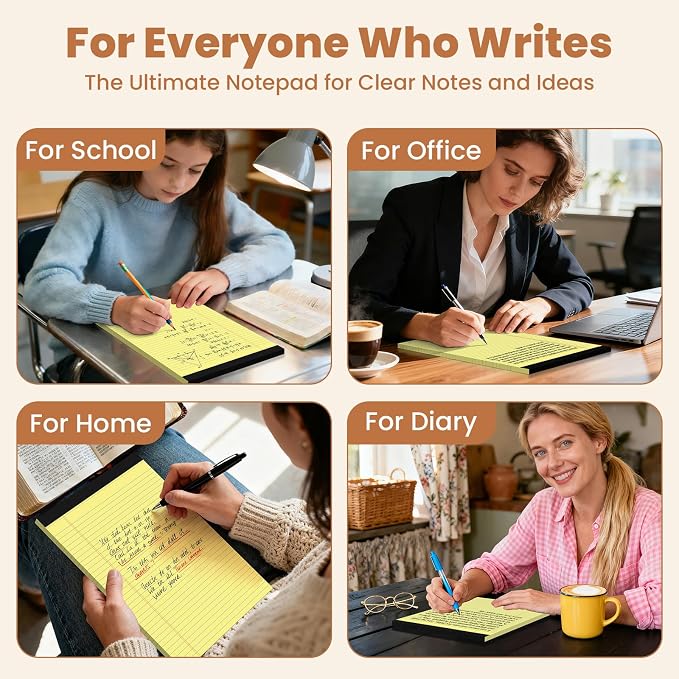 12Packs Legal Pads 8.5 x 11 Inch, 50Sheets/Pack, College Ruled & Perforated - Image 6