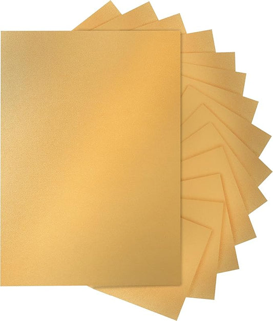 120 Sheets Gold Shimmer Cardstock 8.5 x 11 Metallic Paper, 250gsm/92lb Thick Paper Card Stock for Birthday Decorations, DIY Cards Making, Greeting Cards, Wedding Invitations, School Crafting-DeskLoop Office
